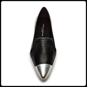 Saint & Libertine NWT Flat Loafer Sneaker Leather Black & Silver Size 6